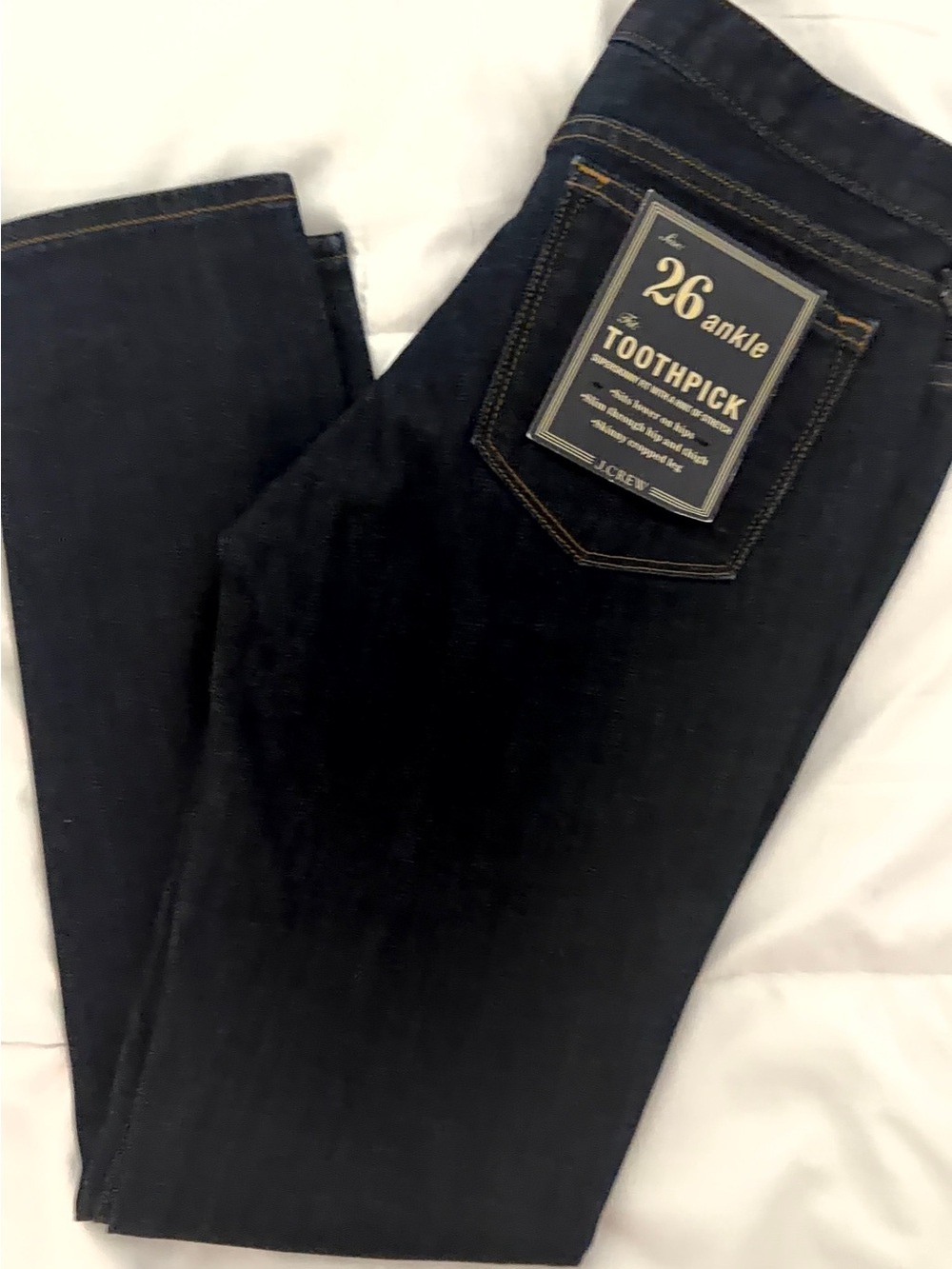 J. Crew Women's Dark Blue Ankle Crop Toothpick Low Rise skinny  Jeans